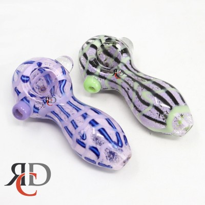 GLASS PIPE SLIME FRITED WITH FANCY ART GP5570 1CT